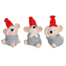 Sale!Сувенир \"Мудрая мышь\", 8х6,5х5,5 см, керамика, искусств.мех, 3 дизайна СНОУ БУМ